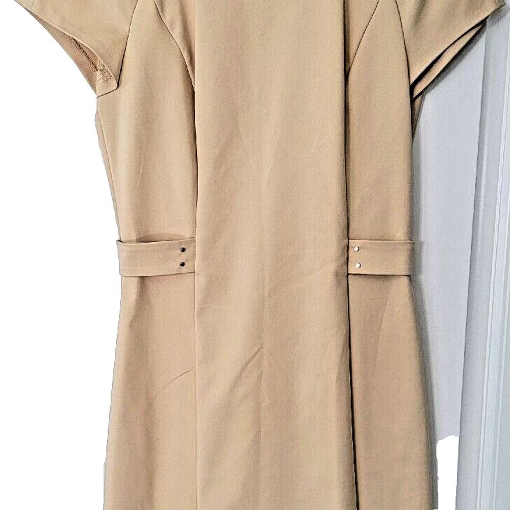 Mango MNG Basics Women's SS Beige A-Line Shift Dress 6 NEW w Tags